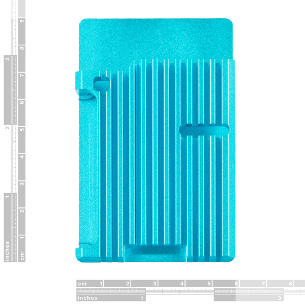 Figure 3 — Passive aluminium-heatsink case for a Raspberry Pi single-board computer. The same approach — bonded heatspreader to the rear shell — is what the §24.1.1 copper-shim mod and §25.2 PETG back-cover c…